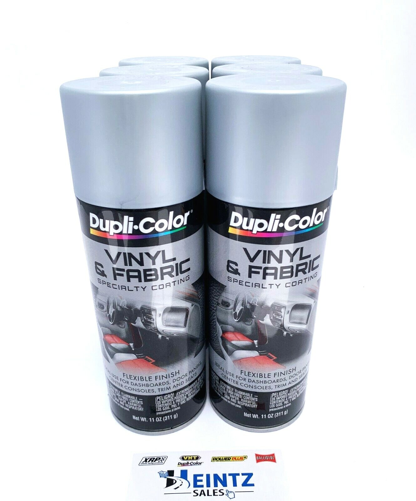 Duplicolor HVP103 Vinyl & Fabric Spray High Perf. SILVER (6 Pack)