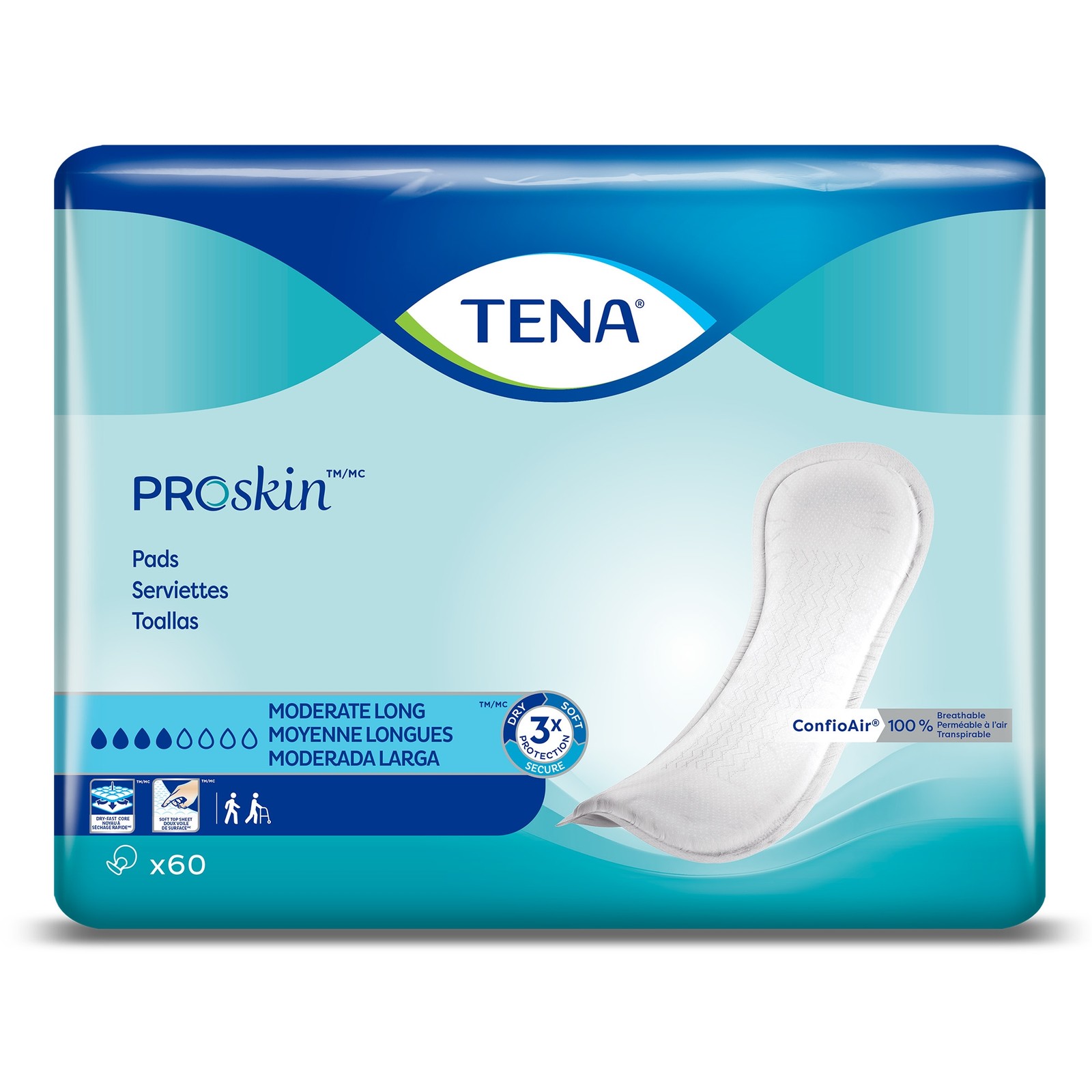 TENA Incontinent Pad 12" L Long Length 76 180 Ct