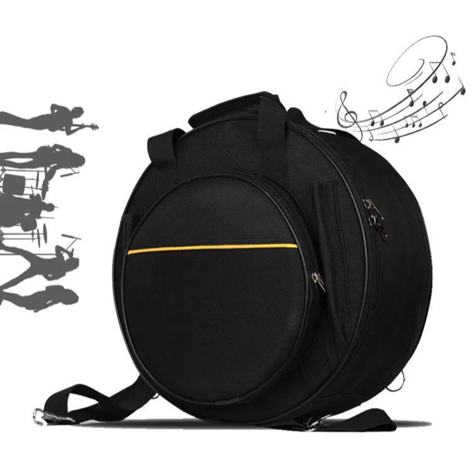 Portable Snare Drum Bag, Adjustable Strap with Pocket for Perform Outdoor Travel