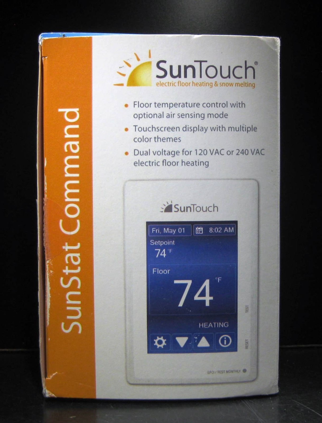 SunTouch SunStat Command Color Touchscreen Programmable Floor Heating Thermostat