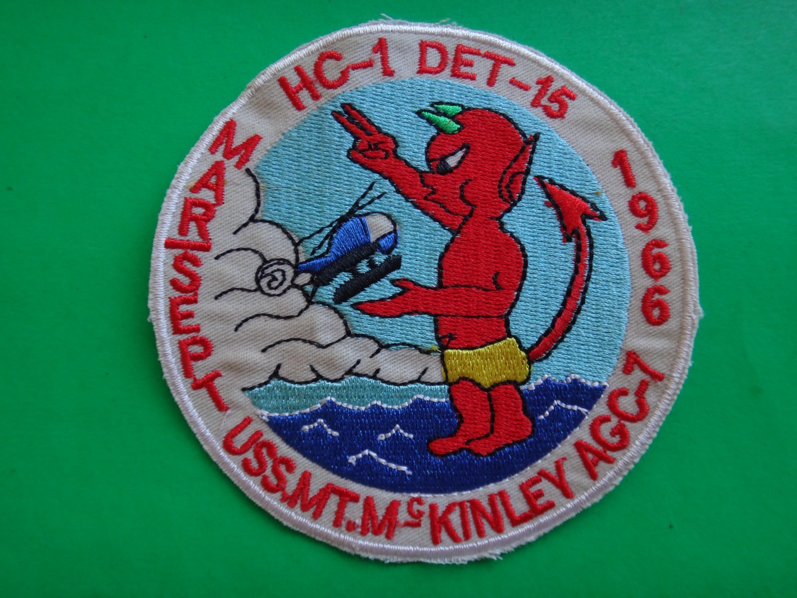 US Navy HC-1 DET-15 MT McKINLEY AGC-7 Mar-Sept 1966 Patch From Vietnam War Era