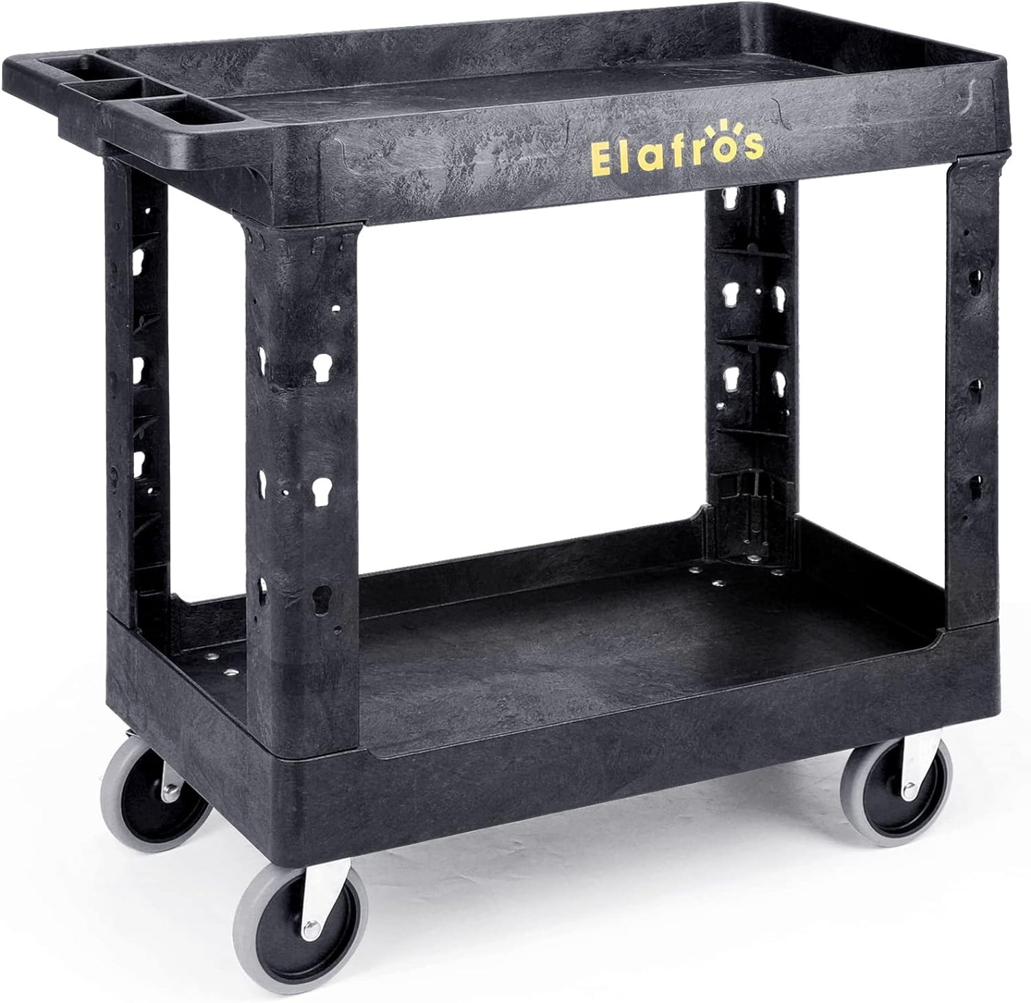 550 lbs Capacity Plastic Service Cart – 34” x 17” with Full Swivel Casters