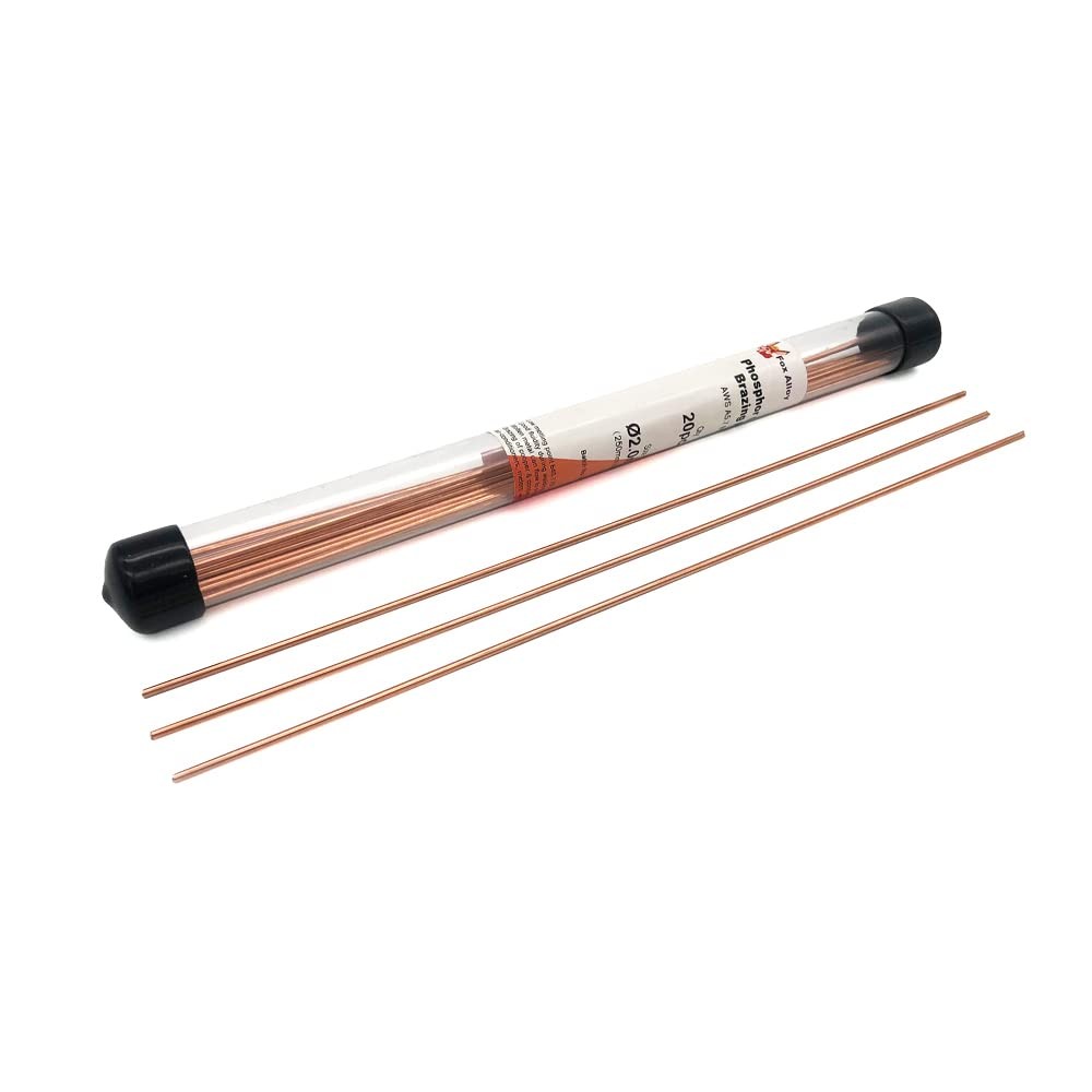 Fox Alloy 20pcs Copper Brazing Rods BCuP-2 (5/64") 2mm Phosphorus Round