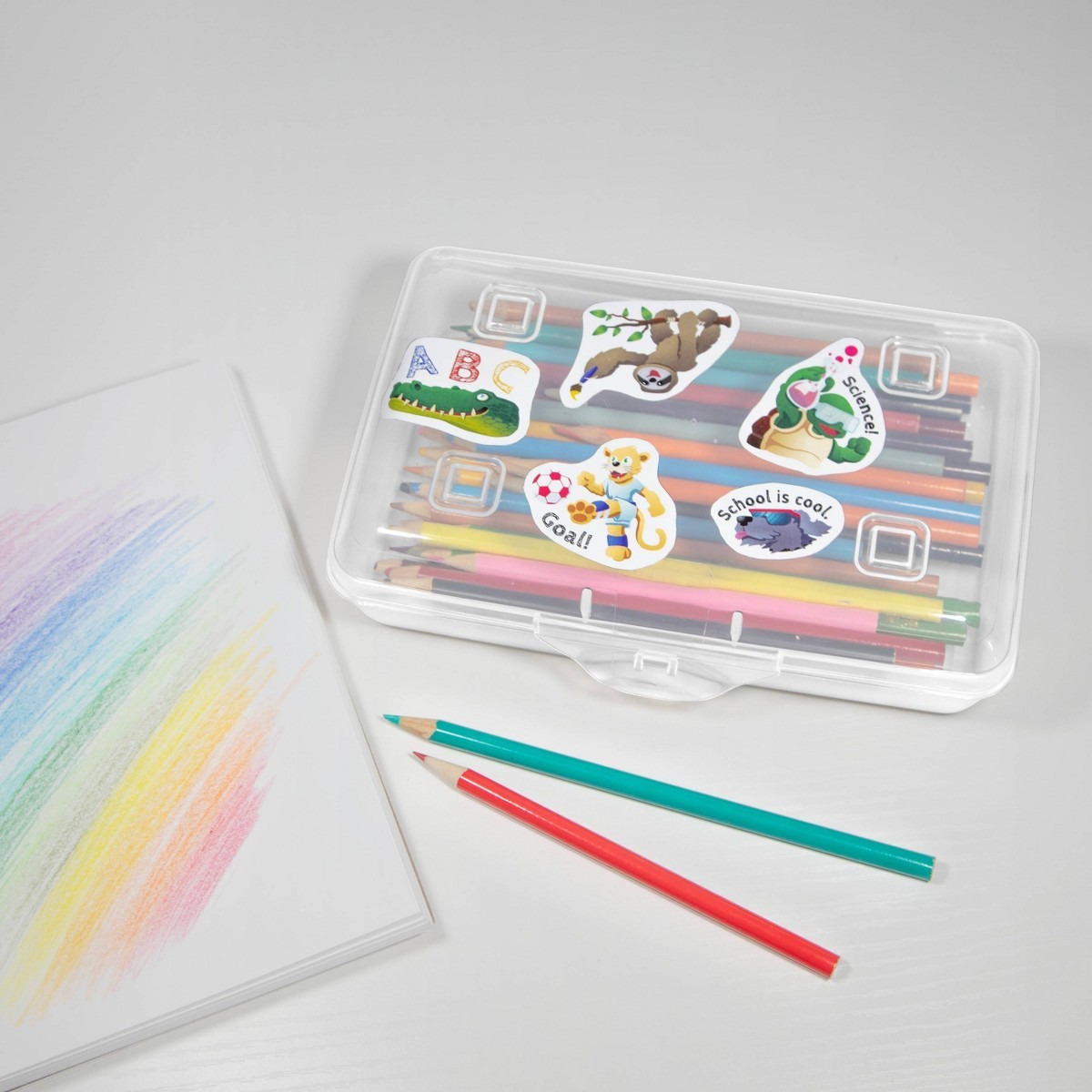 Sterilite Flat Top Pencil Box Clear