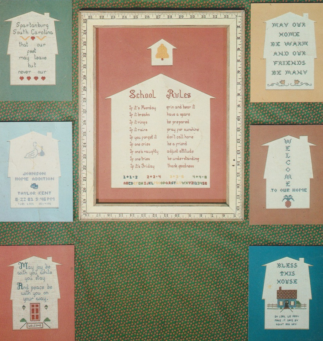 Home Rules - CROSS STITCH PATTERN - School Rules - 8 Designs - Homestead Designs