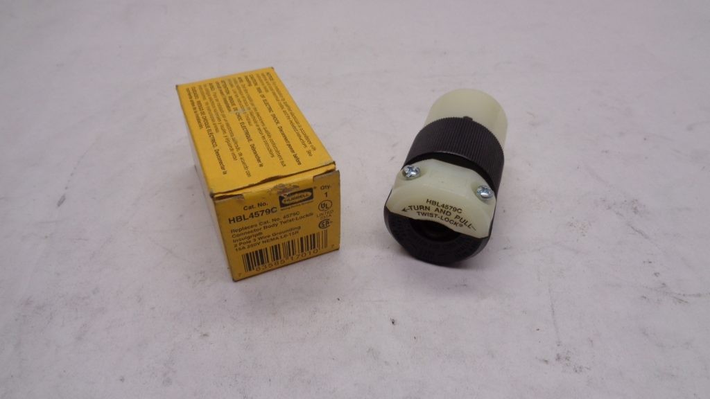 NEW HUBBELL HBL4579C 15A 250V CONNECTOR BODY TWIST-LOCK PLUG