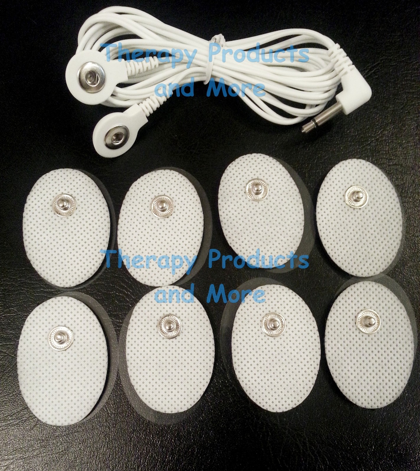 ELECTRODE LEAD CABLE (3.5mm) + 8 OVAL MASSAGE PADS FOR DIGITAL MASSAGERS