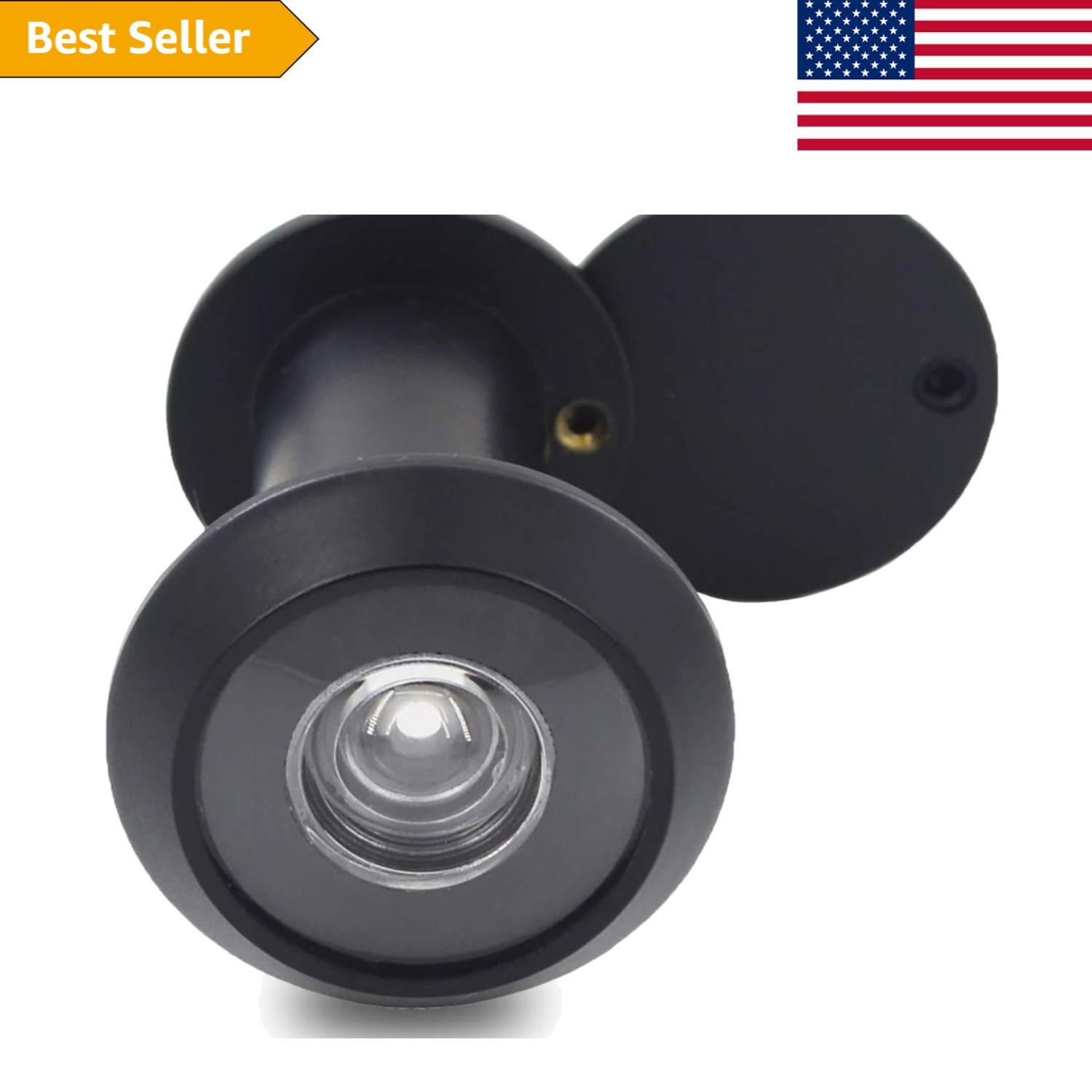 Secure Solid Brass Door Viewer with 220-Degree Lens for Enhanced Privacy - Black