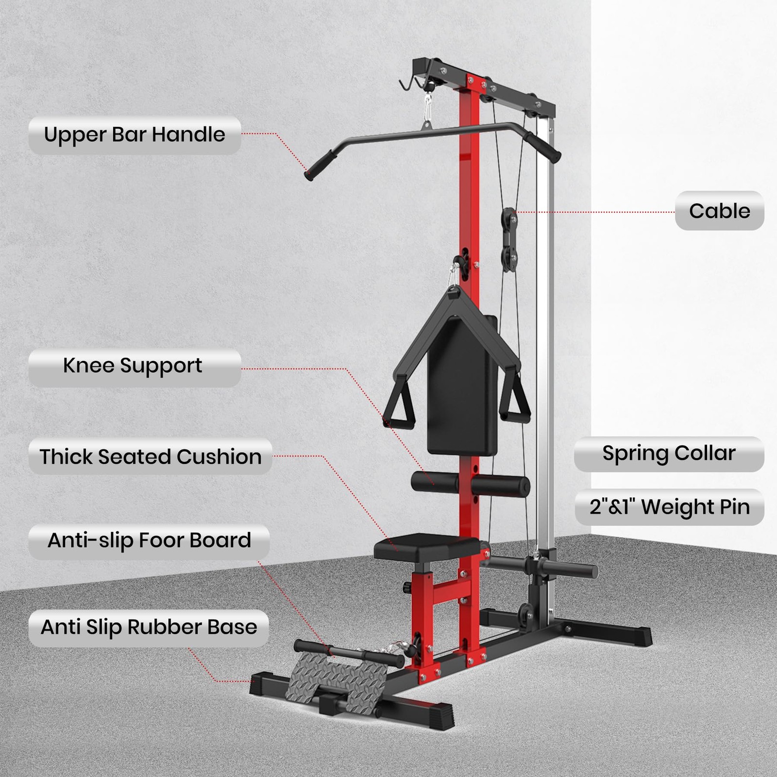 LAT Pull Down Machines, Multi-Functional Cable Machine with High and Low Pulley