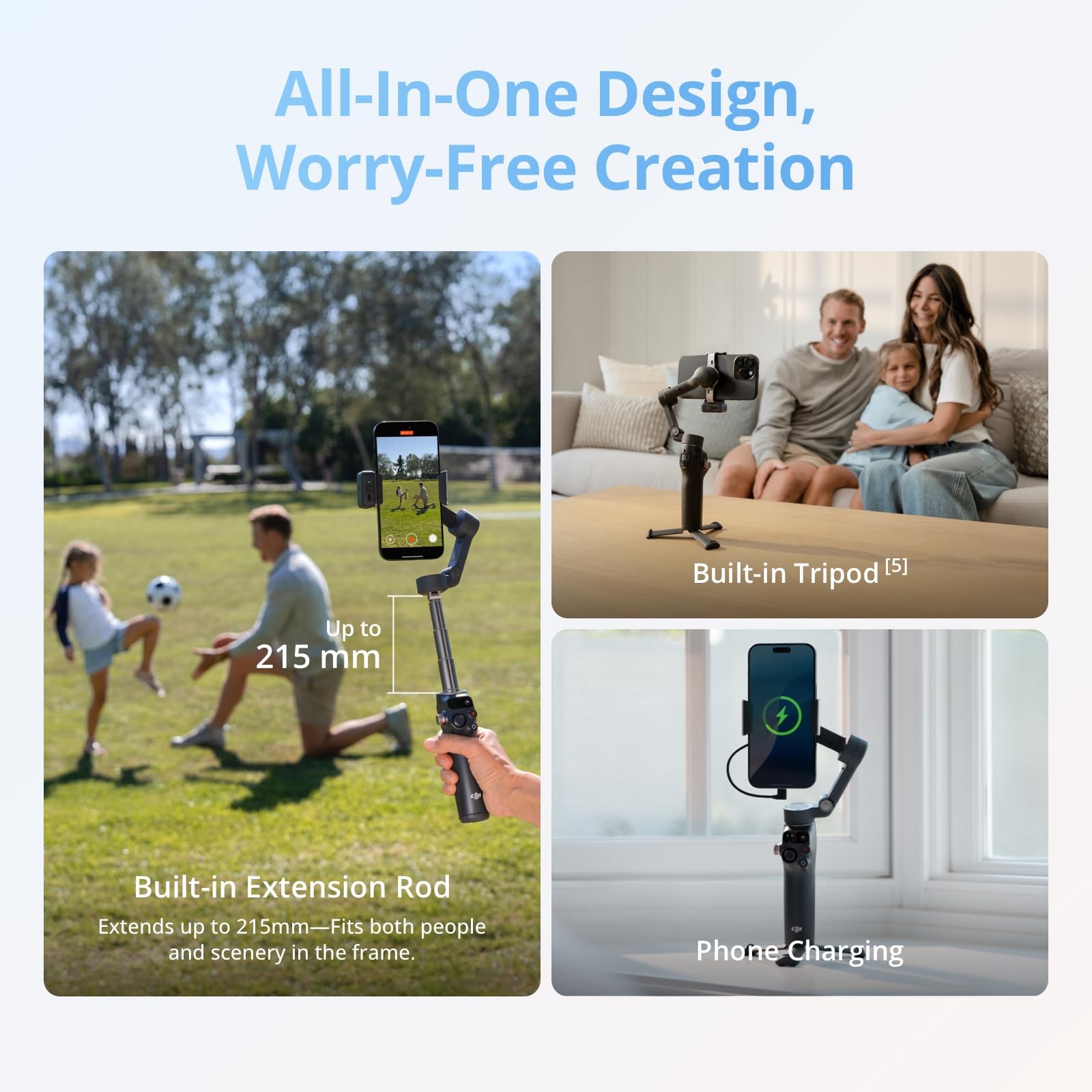 DJI Osmo Mobile 8 Advanced Tracking Combo Gimbal Stabilizer for Phone, black