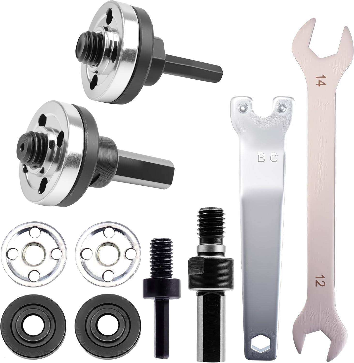 Drill to Angle Grinder Adapter Kit, 10mm & 6mm Arbor Mandrel with 2 Spanner W...