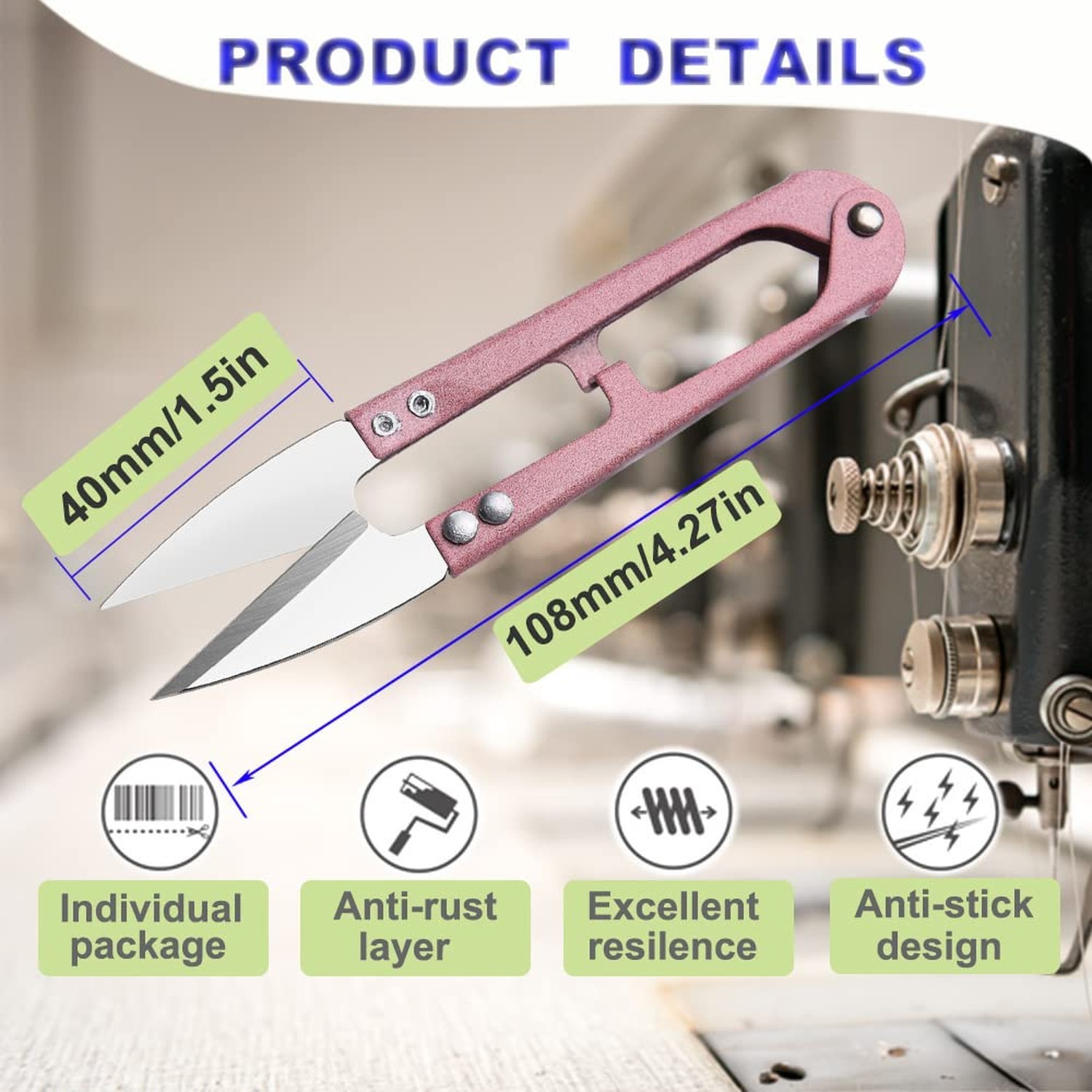 3pcs Sewing Scissors,4.27in Multi-Color Sharp Yarn Snips,Portable Mini Thread...
