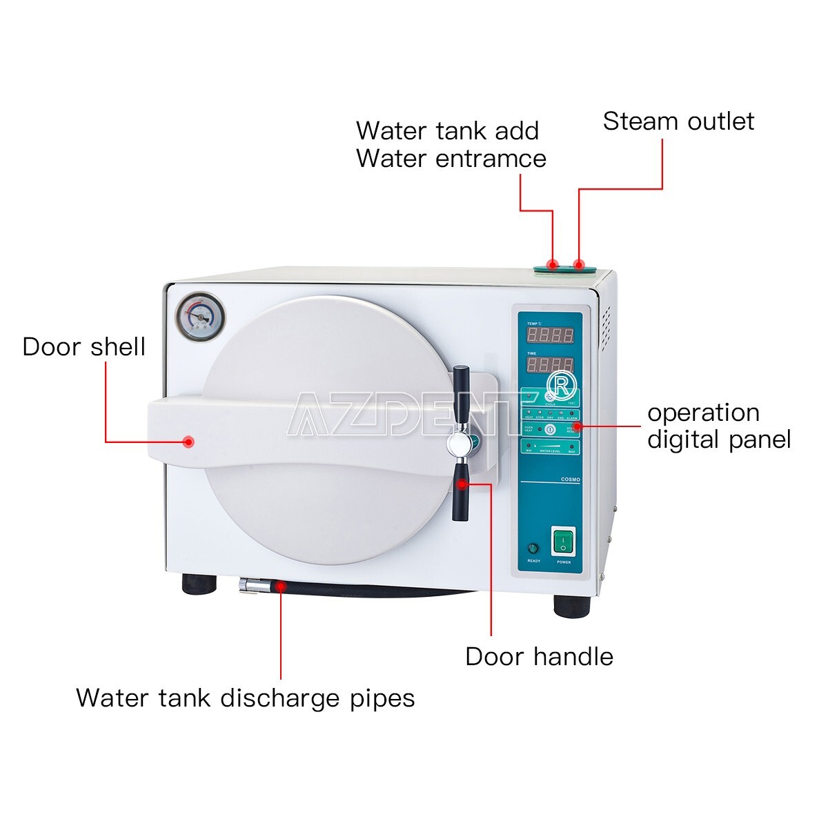 18L Autoclave Steam Sterilizer Medical Sterilizition Drying Function 1000W