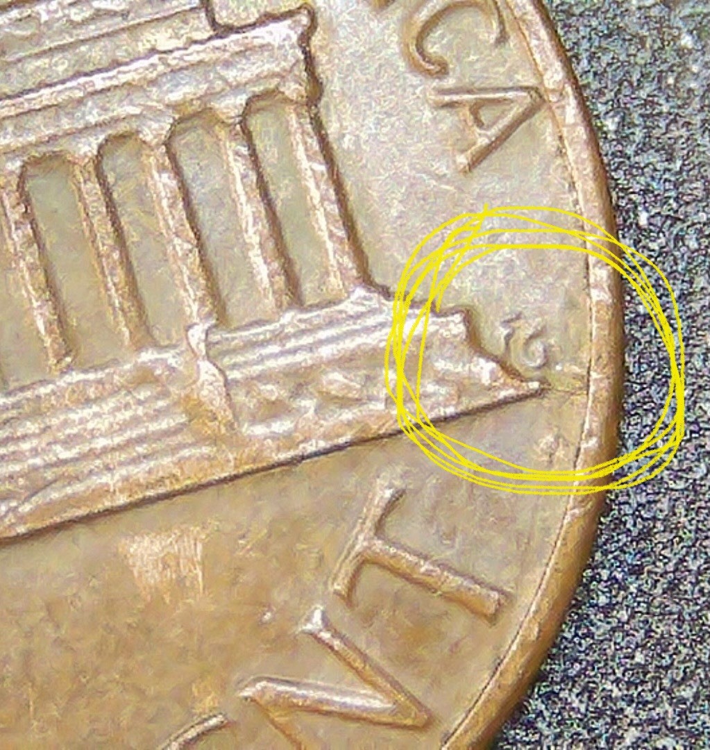 1985 P Lincoln Cent, Cracked Die On The Reverse.
