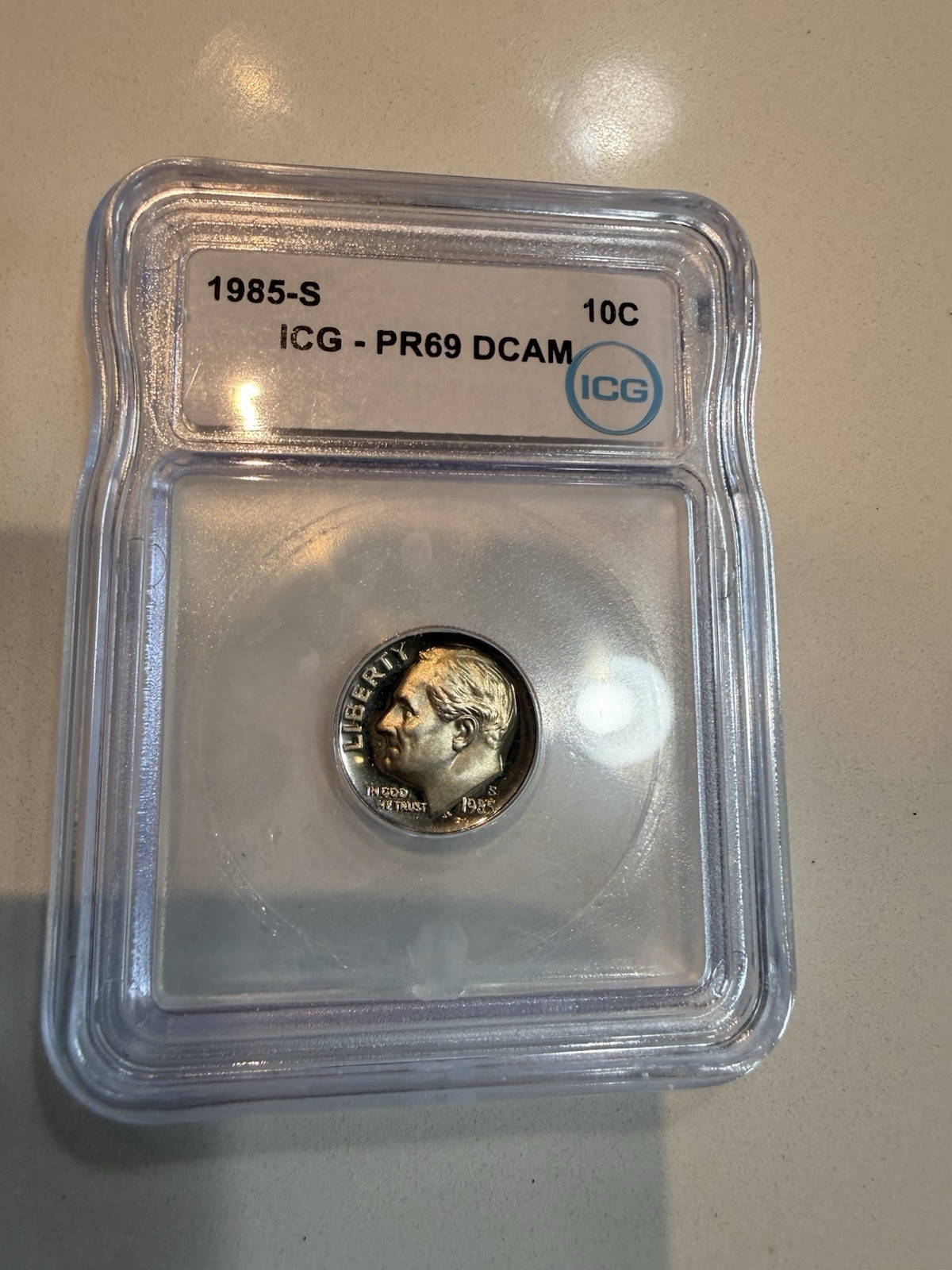 1985-S ICG PR70DCAM Roosevelt Dime
