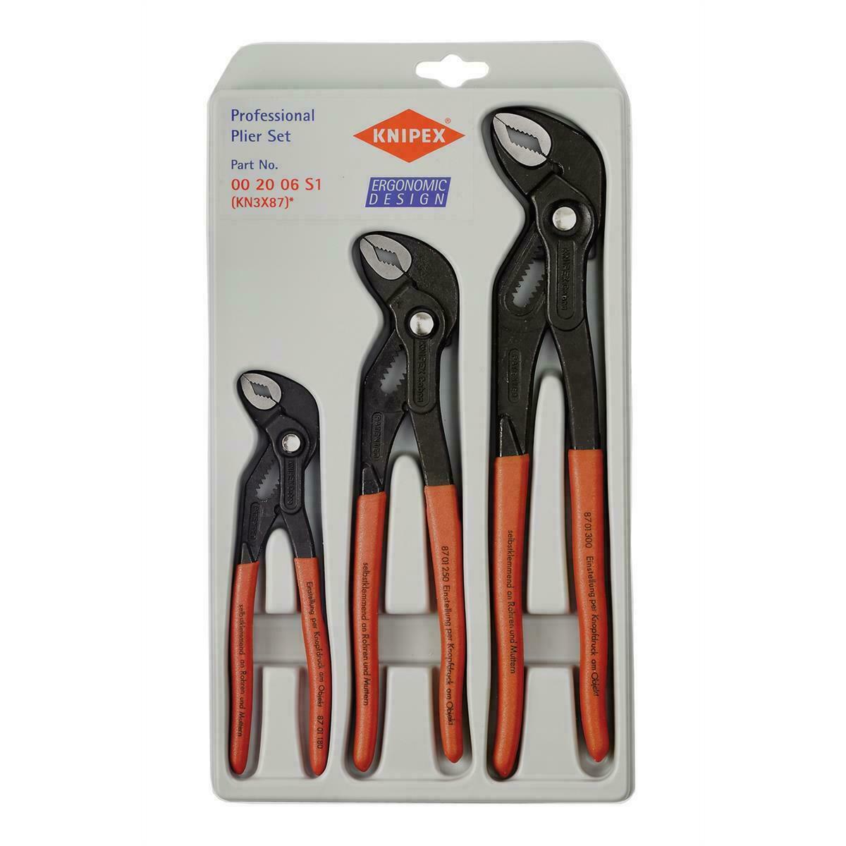 Knipex 3 Piece Cobra Water Pump Plier Set 7" 10" 12"  New
