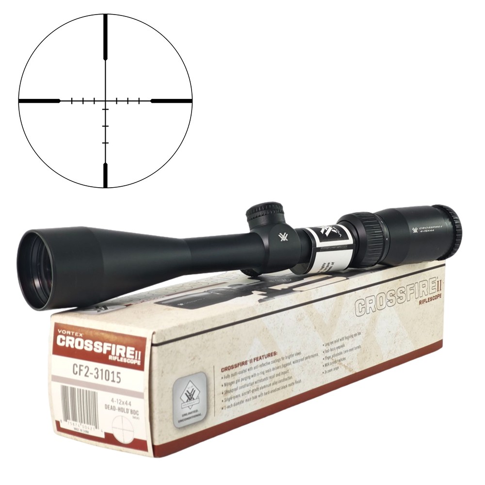 Vortex Crossfire II 4-12x44 Dead-Hold BDC 1" Riflescope For Precision Shooting