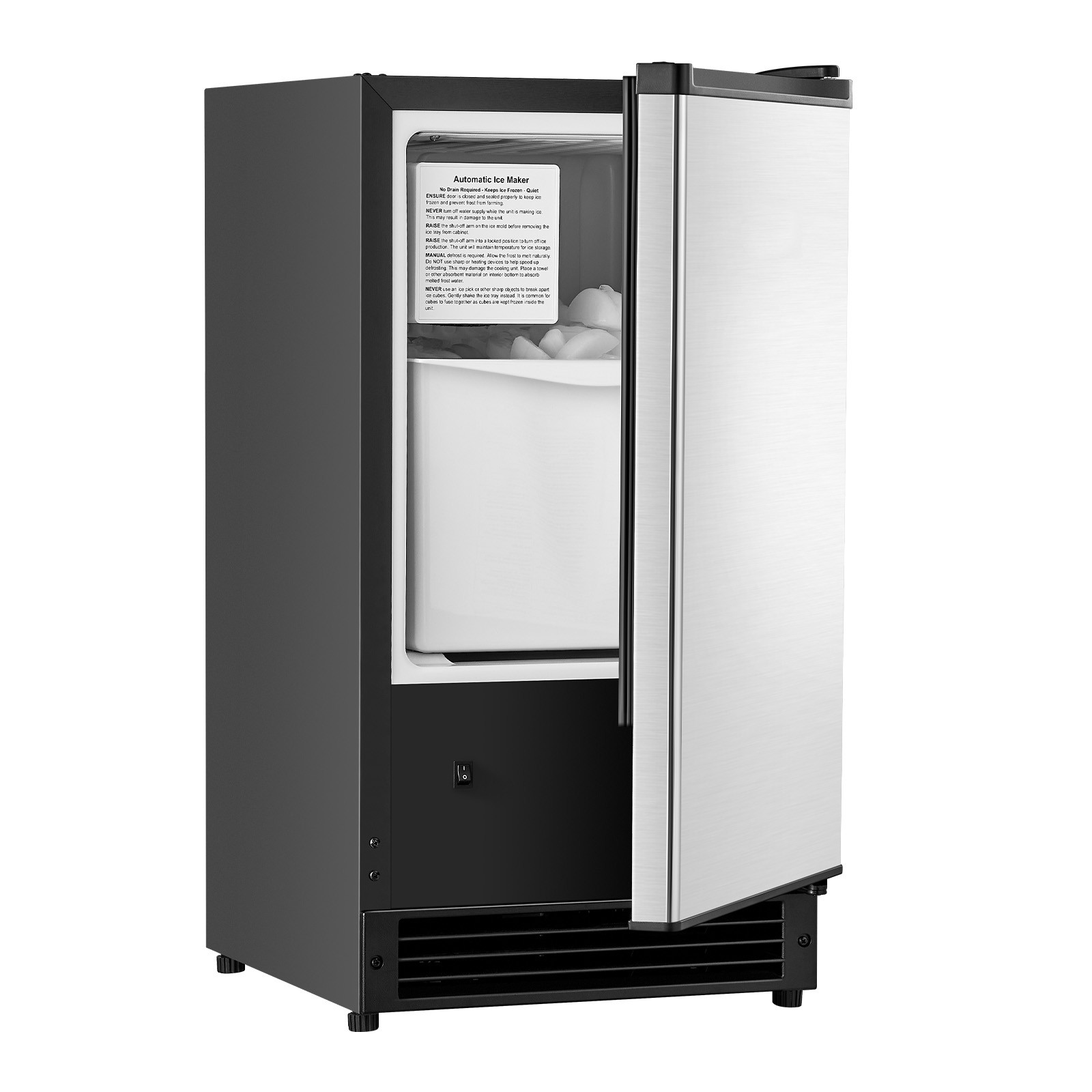 25Lb Undercounter Commercial Ice Maker 15" Built-in crescent Ice Maker Machine