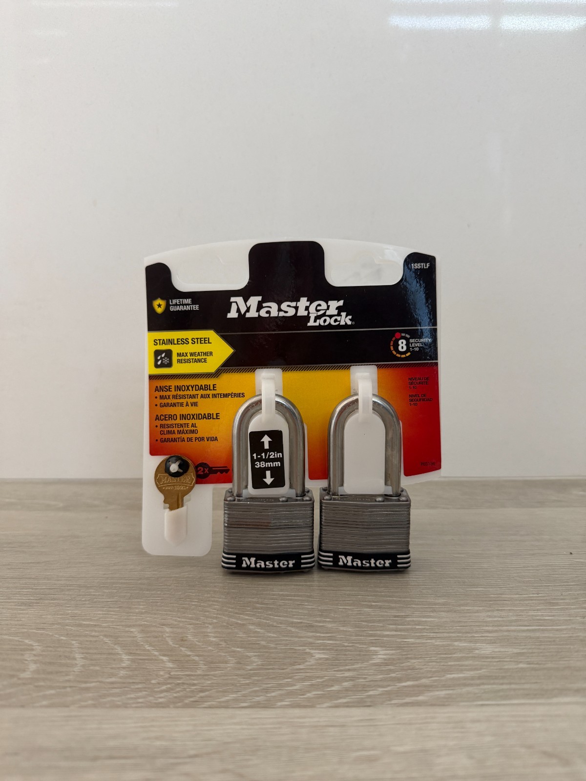 Master Lock 1SSTLF Stainless Steel Padlocks 2Pack Keyed Alike 1-1/2" Shackle NEW