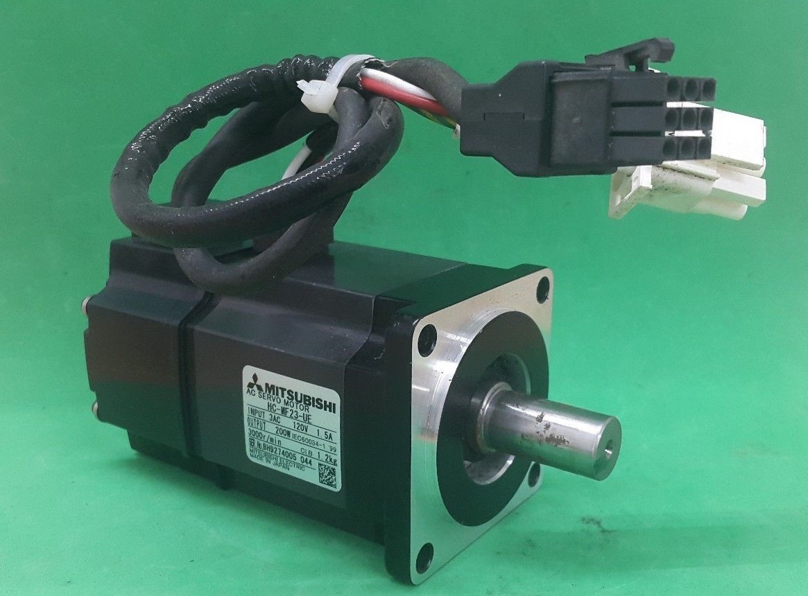 MITSUBISHI HC-MF23-UE AC SERVO MOTOR 200W 3000r/min, USED