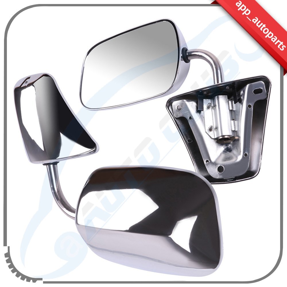 Chrome Pair Manual RH LH Folding Mirrors Fits 1980-1991 Chevy GMC 1500/2500/3500