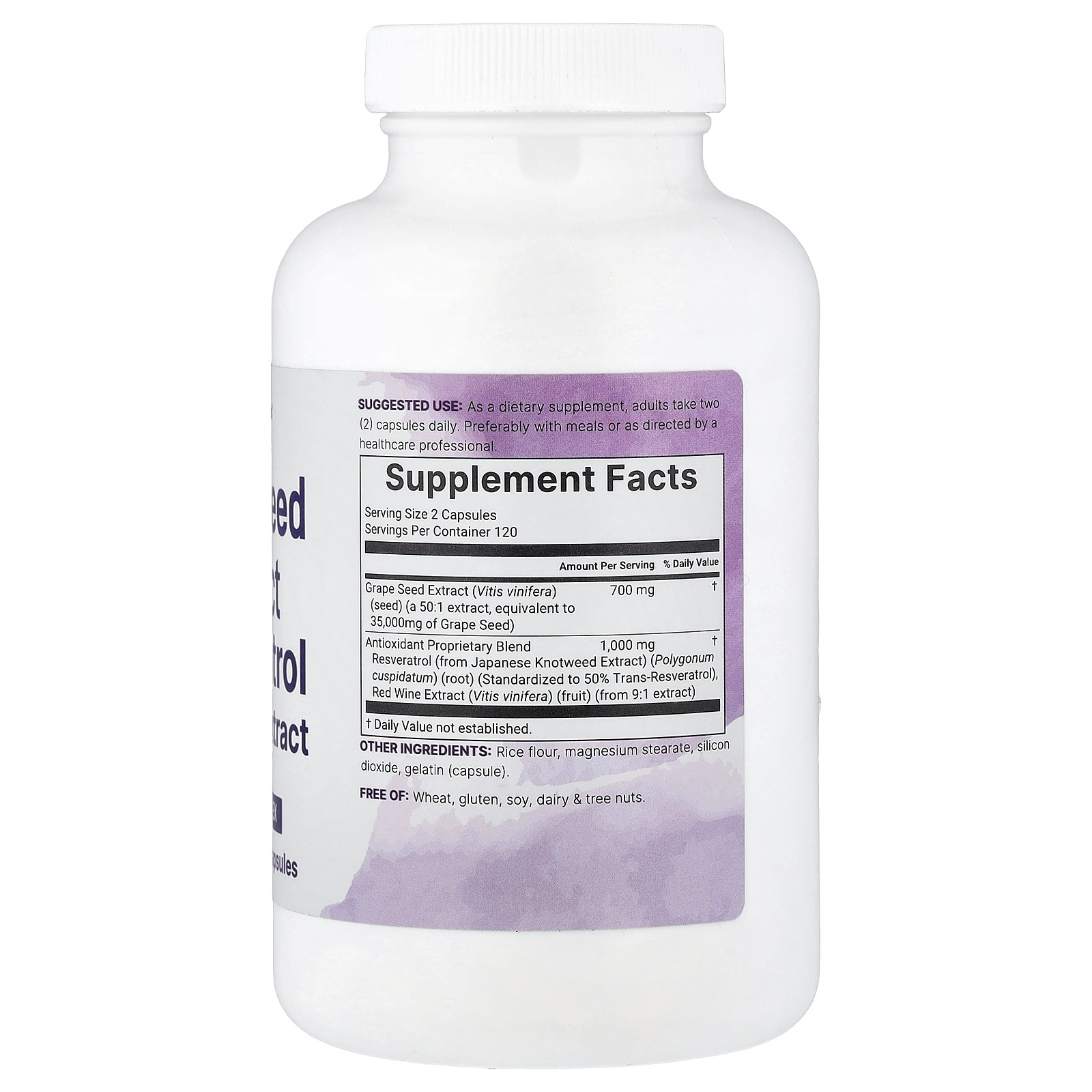 Grape Seed Extract Resveratrol Red Wine Extract, 240 Capsules