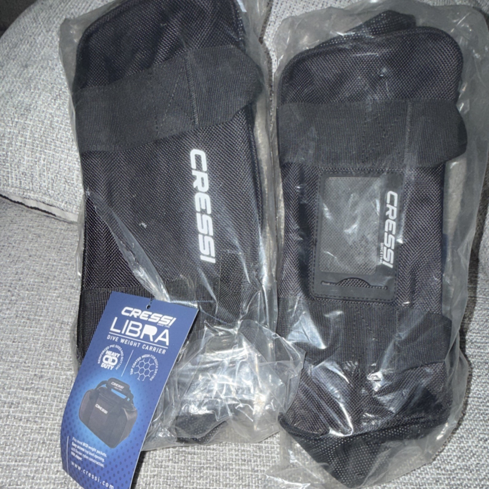 Cressi Libra Dive Weight Carrier, Black, Set of 2