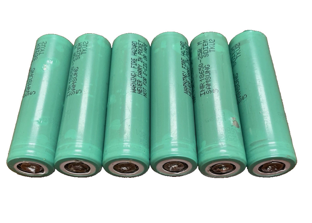 Lot of 6 Lithiumion cells (Samsung 25r)