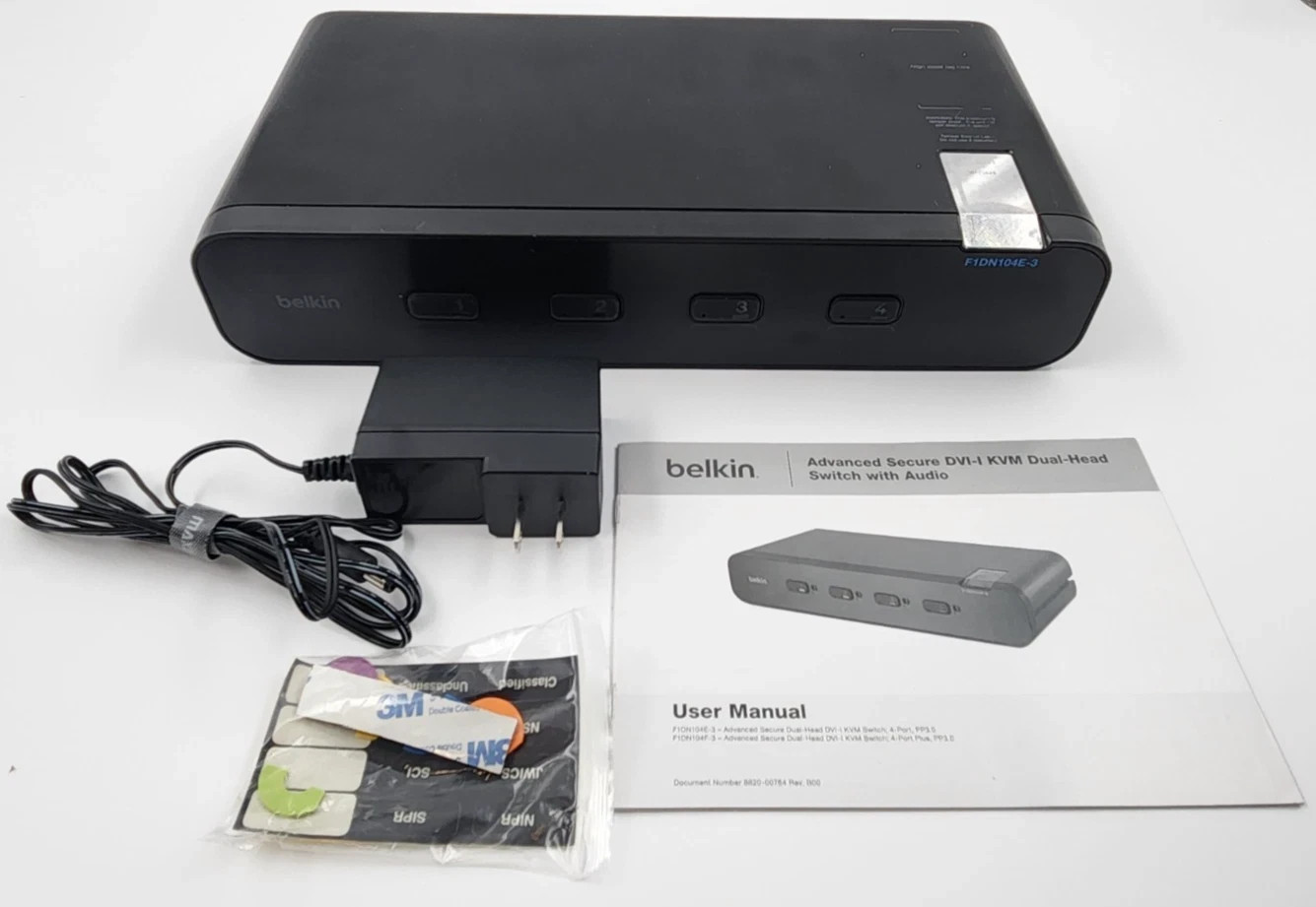 Belkin Secure Dual-Head DVI-I KVM Switch - F1DN104E-3