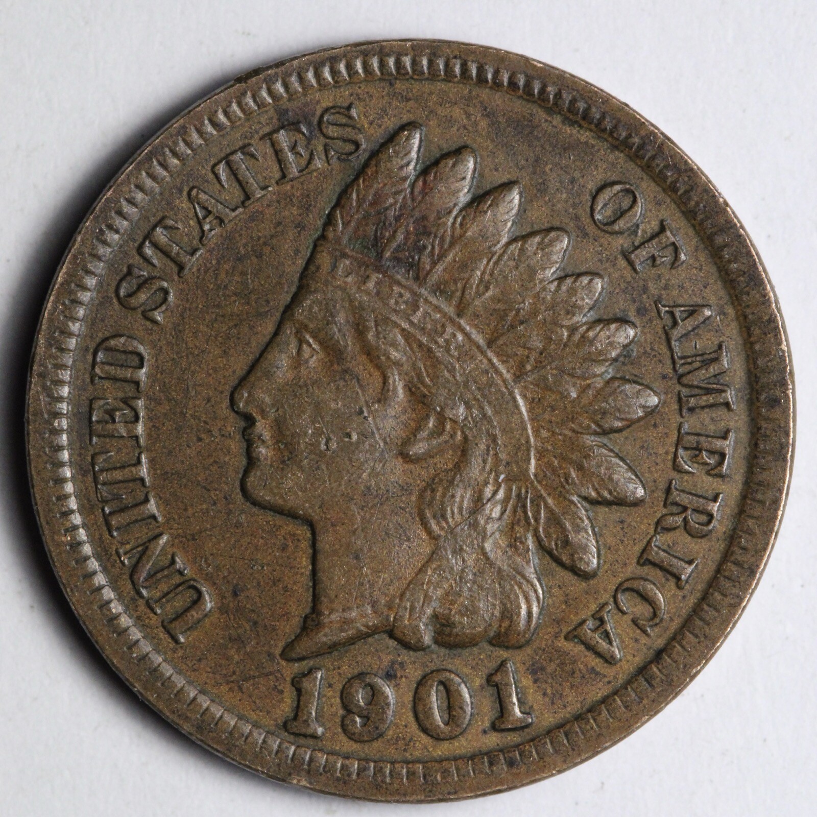 1901 Indian Head Cent Penny AU E200 SYH