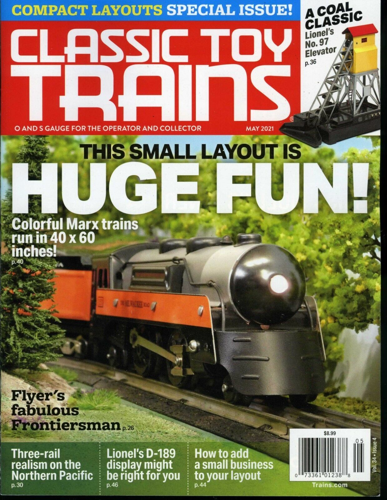 Classic Toy Trains Magazine May 2021 Colorful Marx trains run in 40x60 inches!