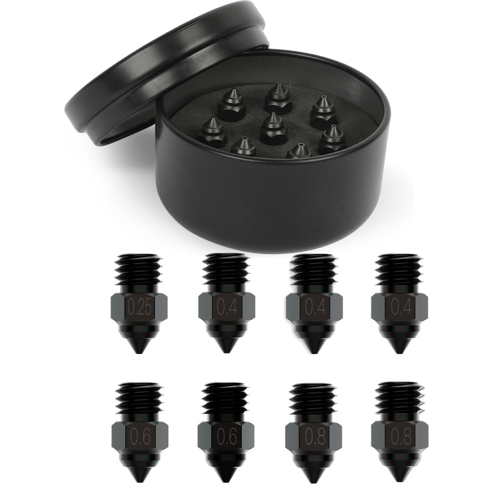 Creality 3D Printer Nozzles Kit, 8PCS High-end Hardened Steel Printer Nozzles