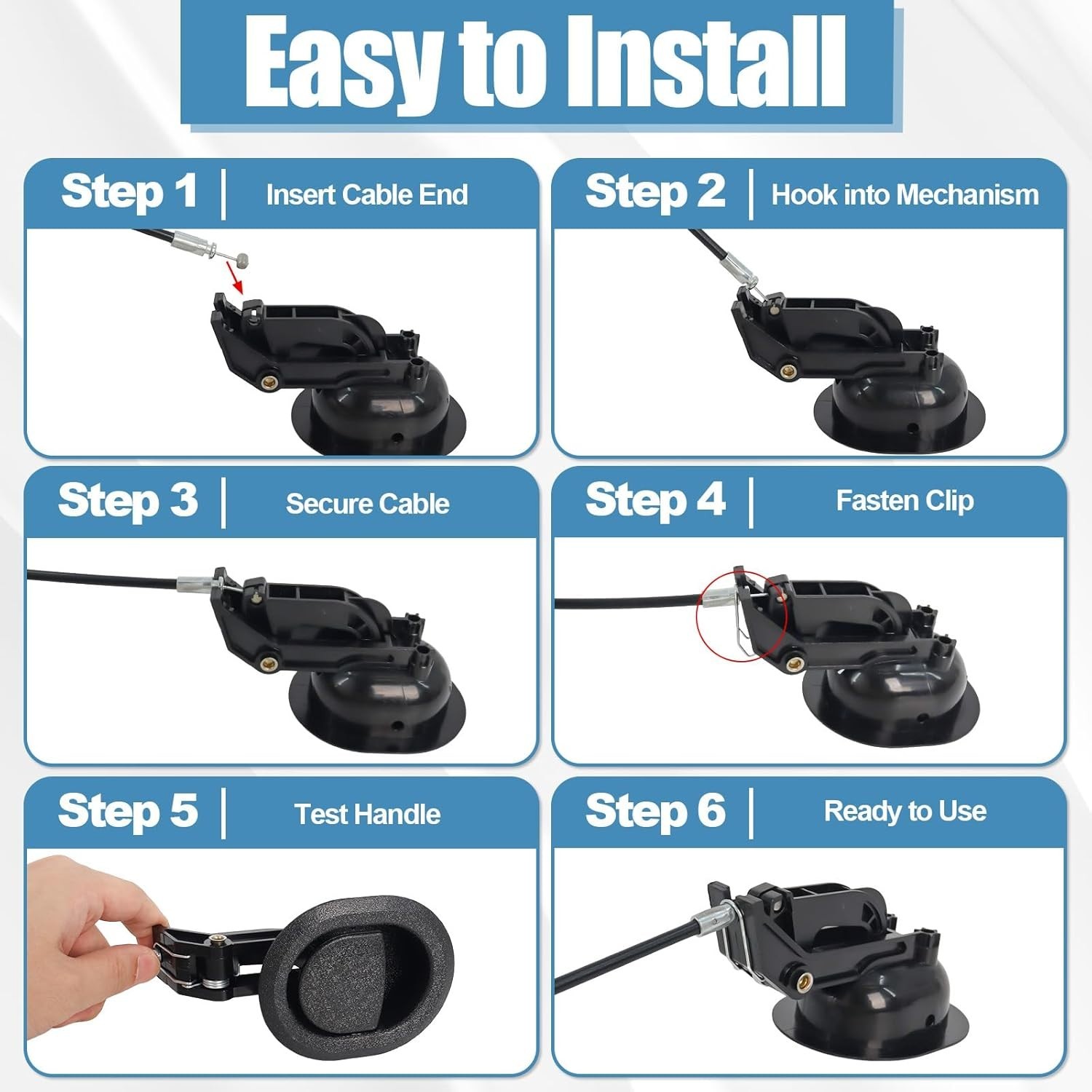 Durable Universal Recliner Pull Handle, Easy 5-Min Installation, Black Plastic