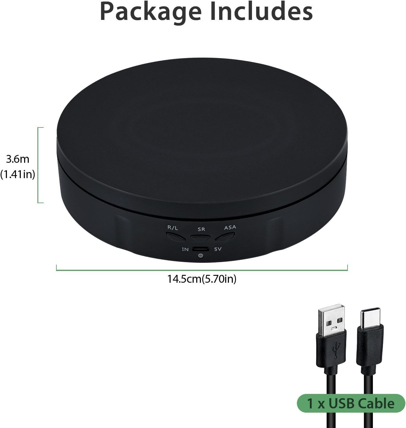 Motorized Rotating Display Stand,5.7Inch 360 Degree Electric Rotating Turntable
