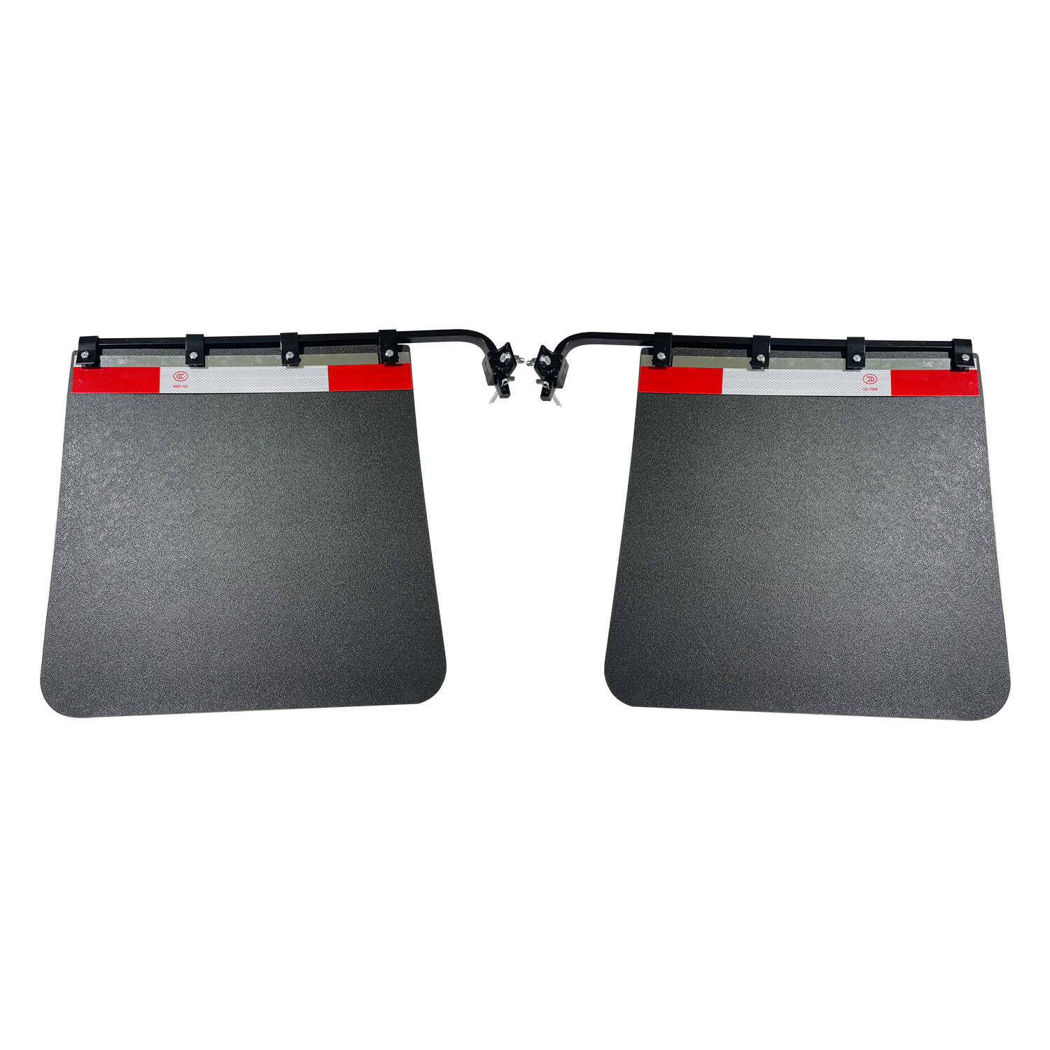 Pair Semi Truck Trailer Mud Flap Hangers Kit & Polymer Mud Flaps 24"x 30"Thick