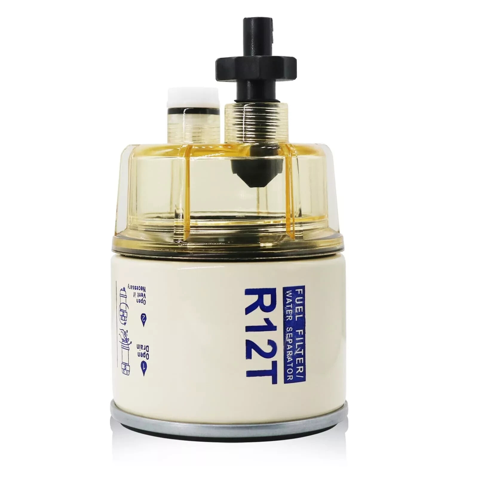 R12T Fuel Filter Water Separator Spin-on with Water Collection Bowl For Marine