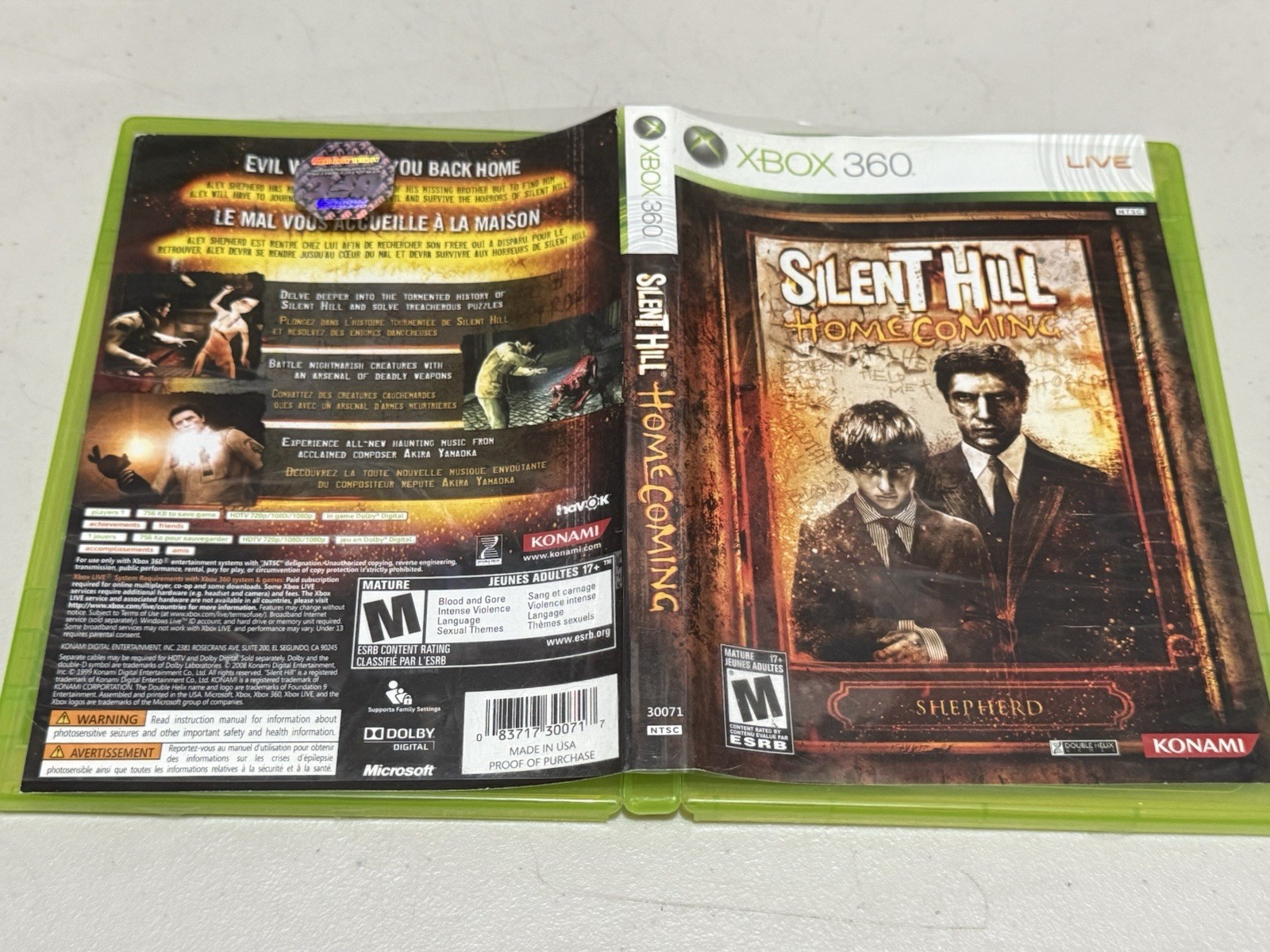 SILENT HILL HOMECOMING XBOX 360 CASE ARTWORK ONLY NO GAME