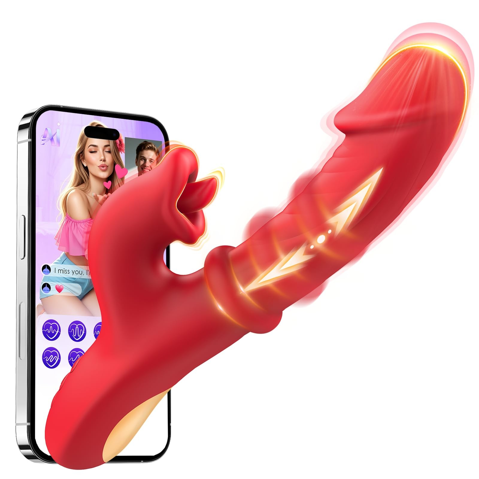 Toendi Thrusting Vibrator Sex Toys, Dildos Adult Toys G Spot Vibrator with Sl...