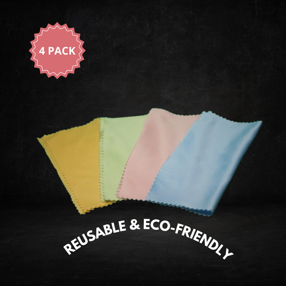 4 Pack Microfiber Cleaning Cloths for Glasses, Watches and cameras (5x5)