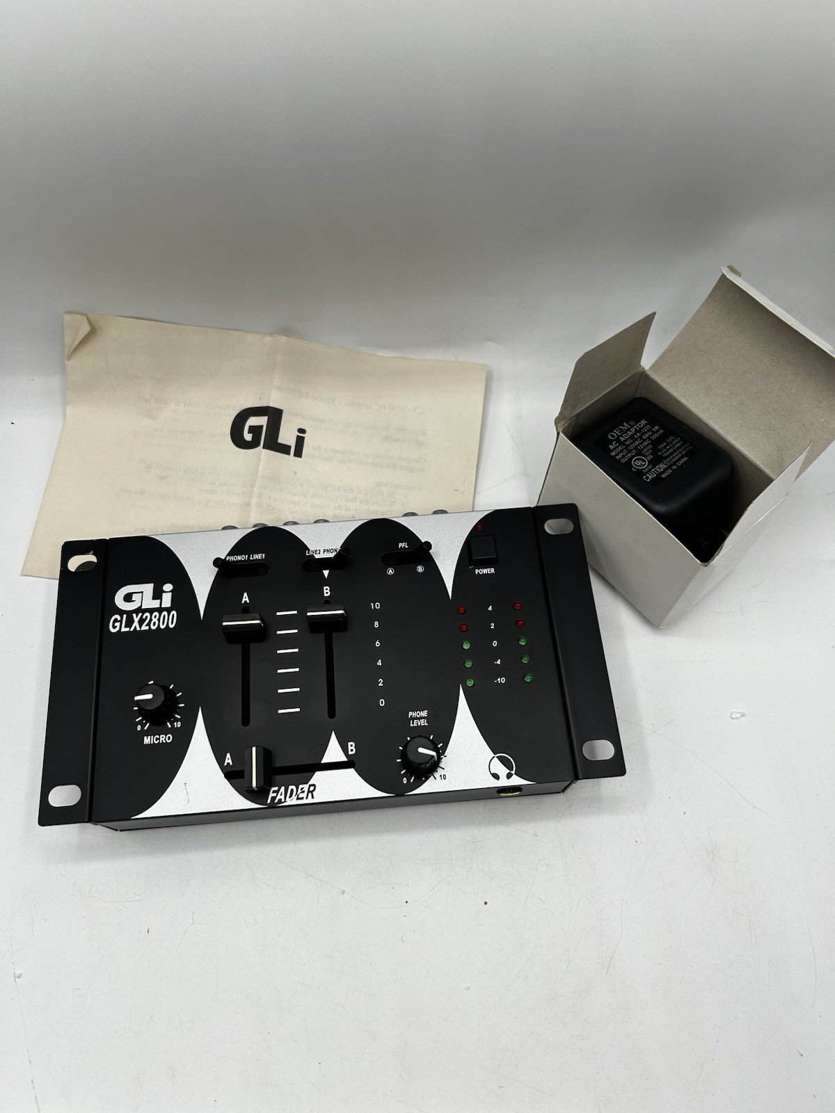 GLi Pro GLX-2800 Audio Mixer (glx2800) With AC Adapter Preowned #a7