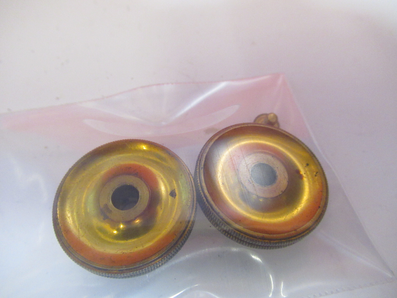 ANTIQUE BAUSCH LOMB PAIR KNOBS GROSS ADJUST MICROSCOPE PART AS PICTURED Y4-A-65