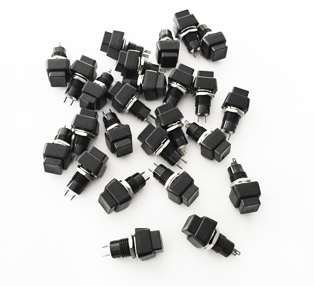 NEW 25/LOT * MOUNTAIN Push Button Switch 10PA133 SPST 3A / 125VAC Black On/Off