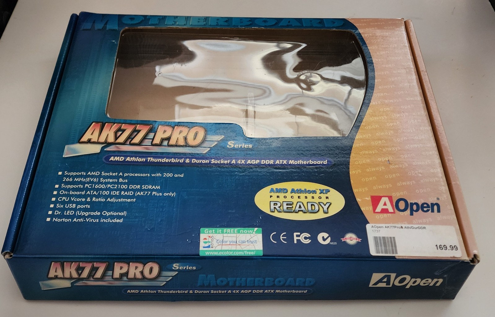 Retail Box for AOpen AK77 Pro with CD, User's & Easy Install Guide - COLLECTABLE