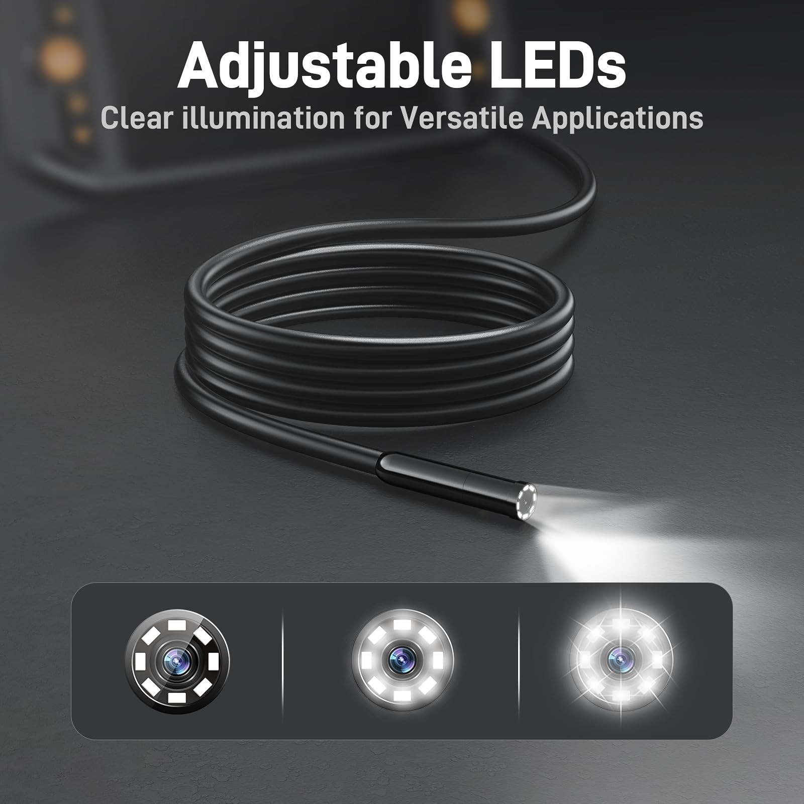 Endoscope Borescope with Light, Snake Inspection Camera for Automotive Engine...