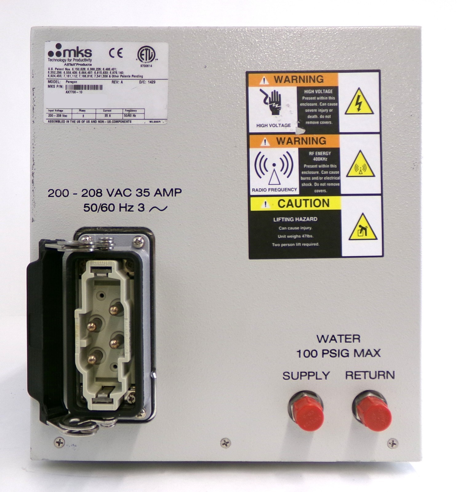 ASTRON Paragon MKS Instruments AX7700-10 RPS Remote Source Plasma ASTeX Surplus