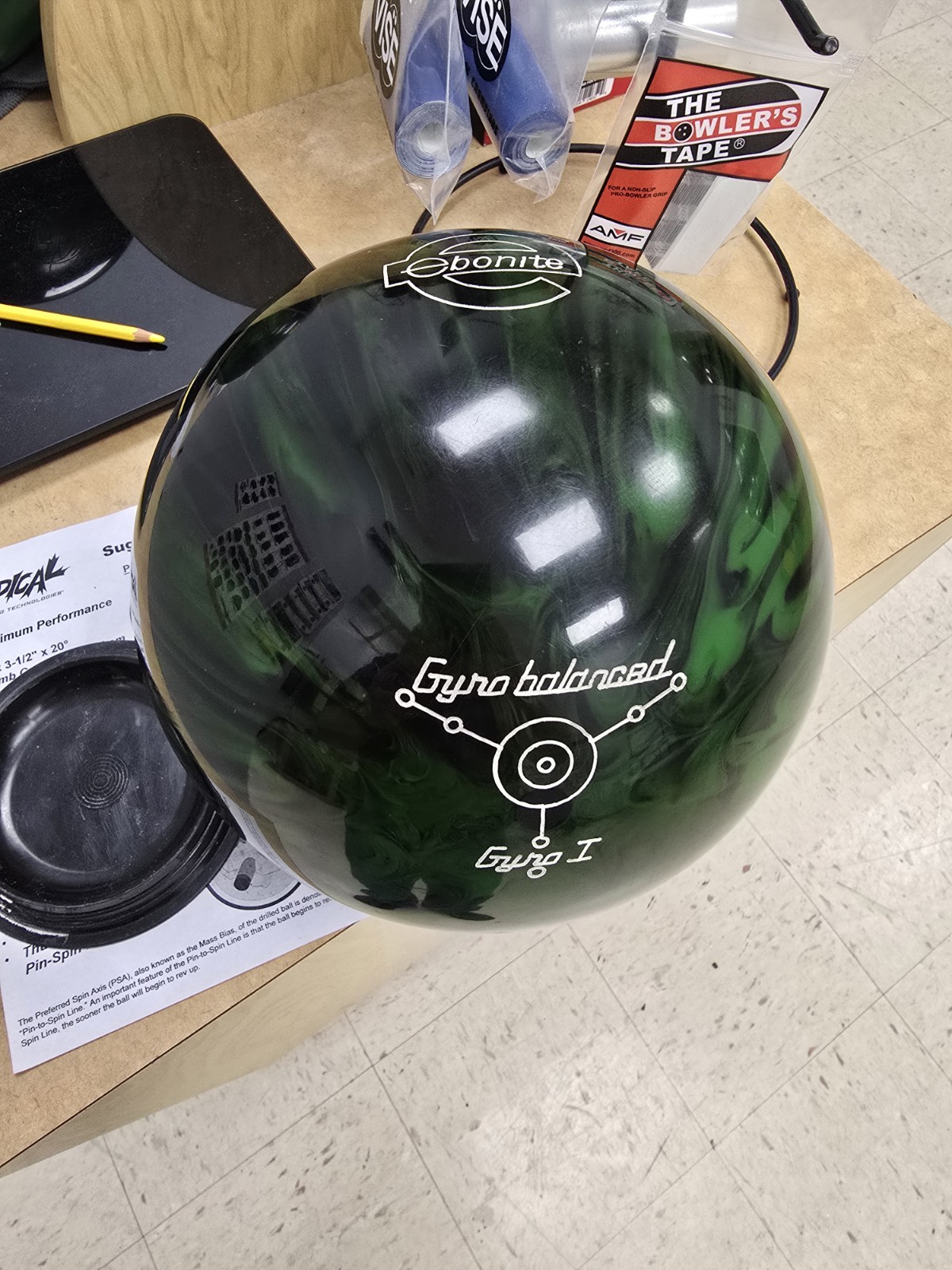 NEW UNDRILLED Ebonite Gyro I