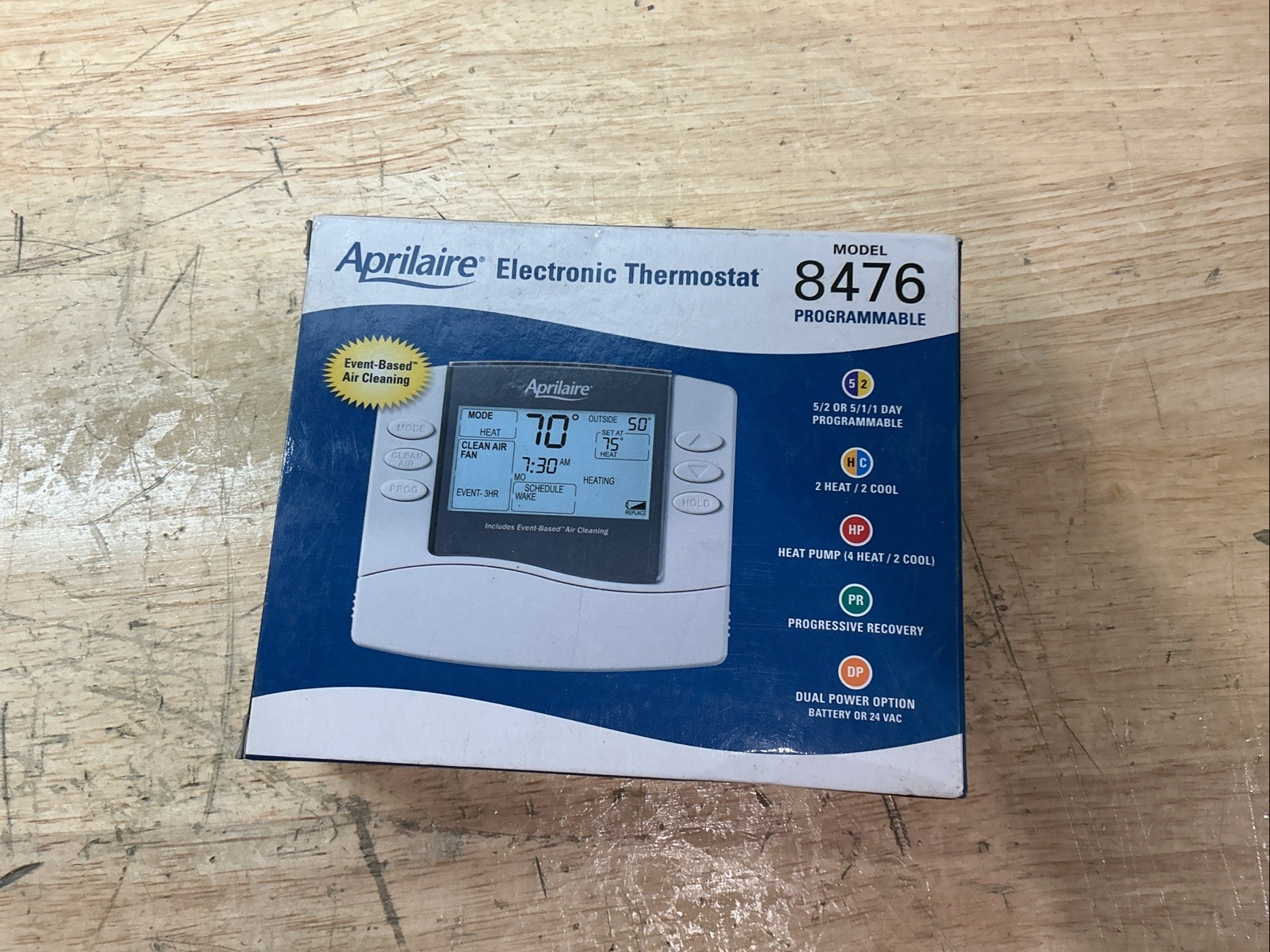 Aprilaire Electronic Programmable Thermostat Model 8476 NEW IN BOX!