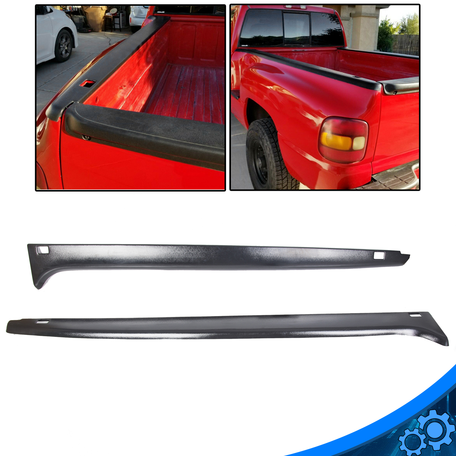 For Chevrolet Silverado GMC Sierra 1500 1999-2005 Stepside Bed Rail Caps Set