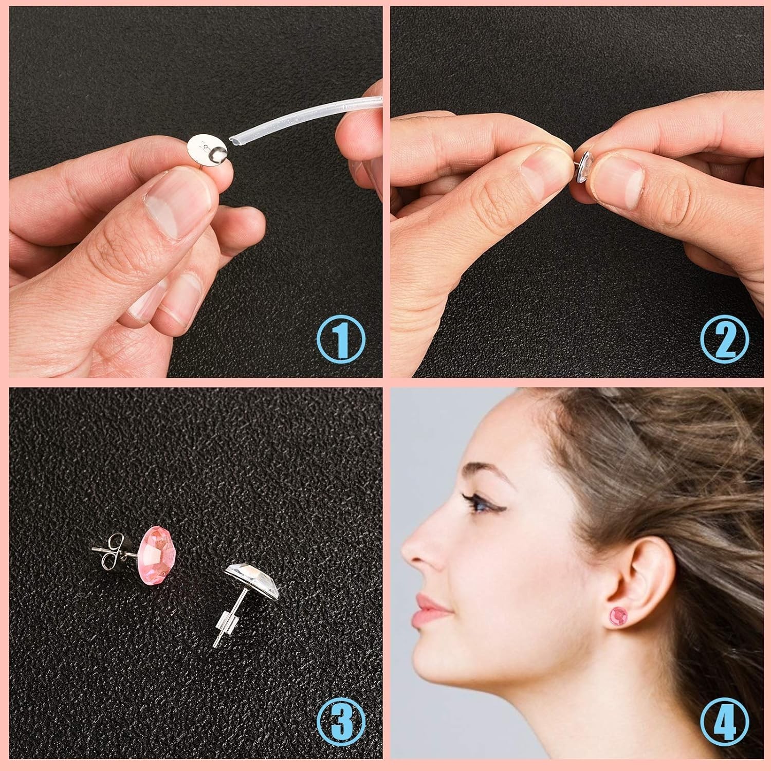 2000 Pcs Hypoallergenic Earring Posts and Backs: Studs, Butterfly, Rubber Backs,