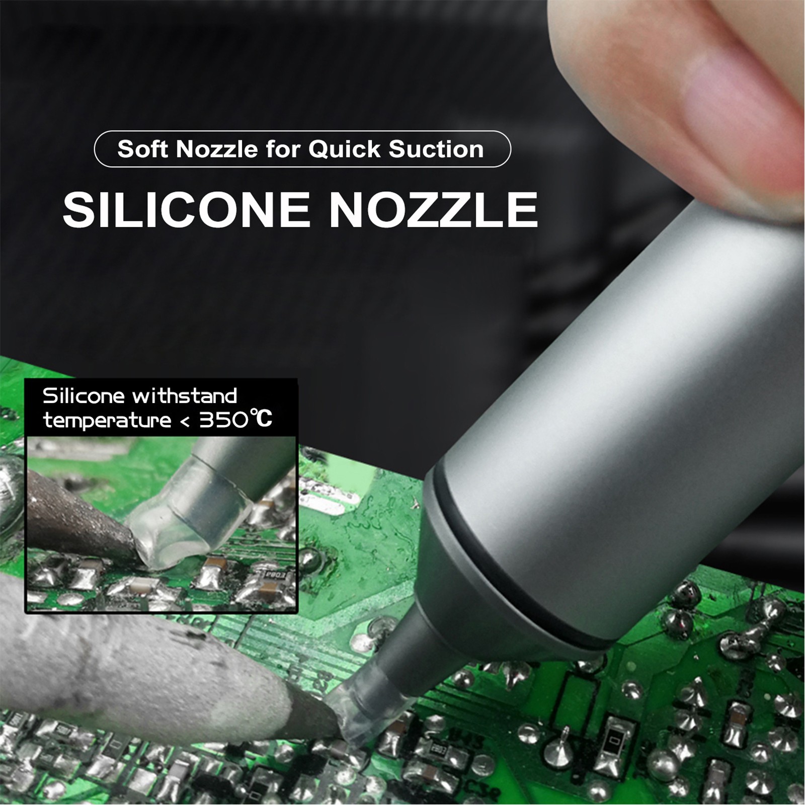 Portable Silicone Tip Engineer Desoldering Pump Tool for Quick Solder Removal